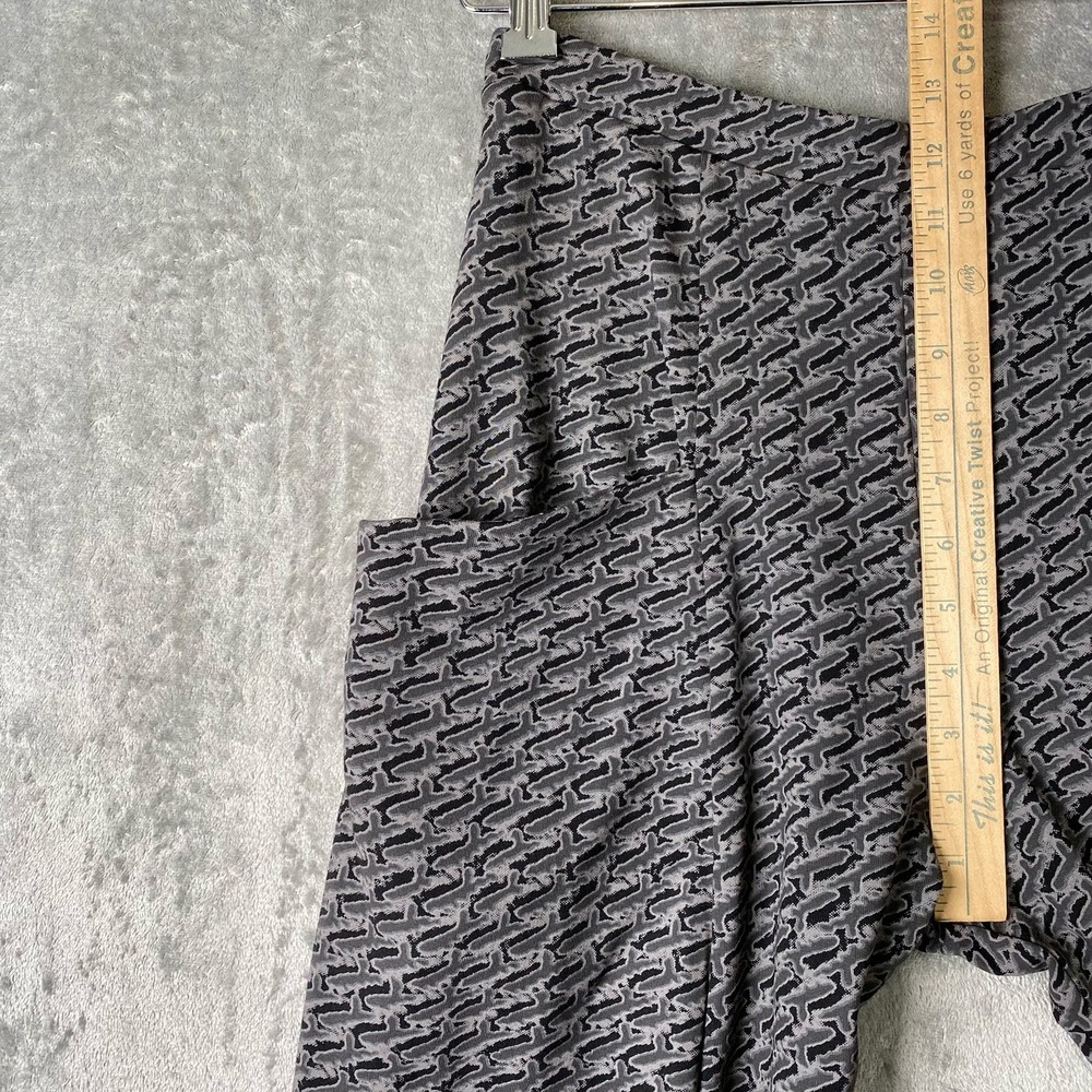 Matthildur Pants Womens Sz S Grey Black Zen Print Artsy French Terry Zip Pockets - Picture 11 of 13